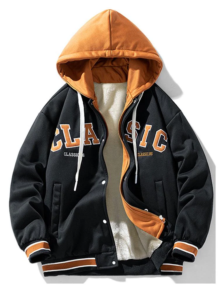 Maverick | Plush Lined Corduroy Hooded Baseball Jacket - Image 3