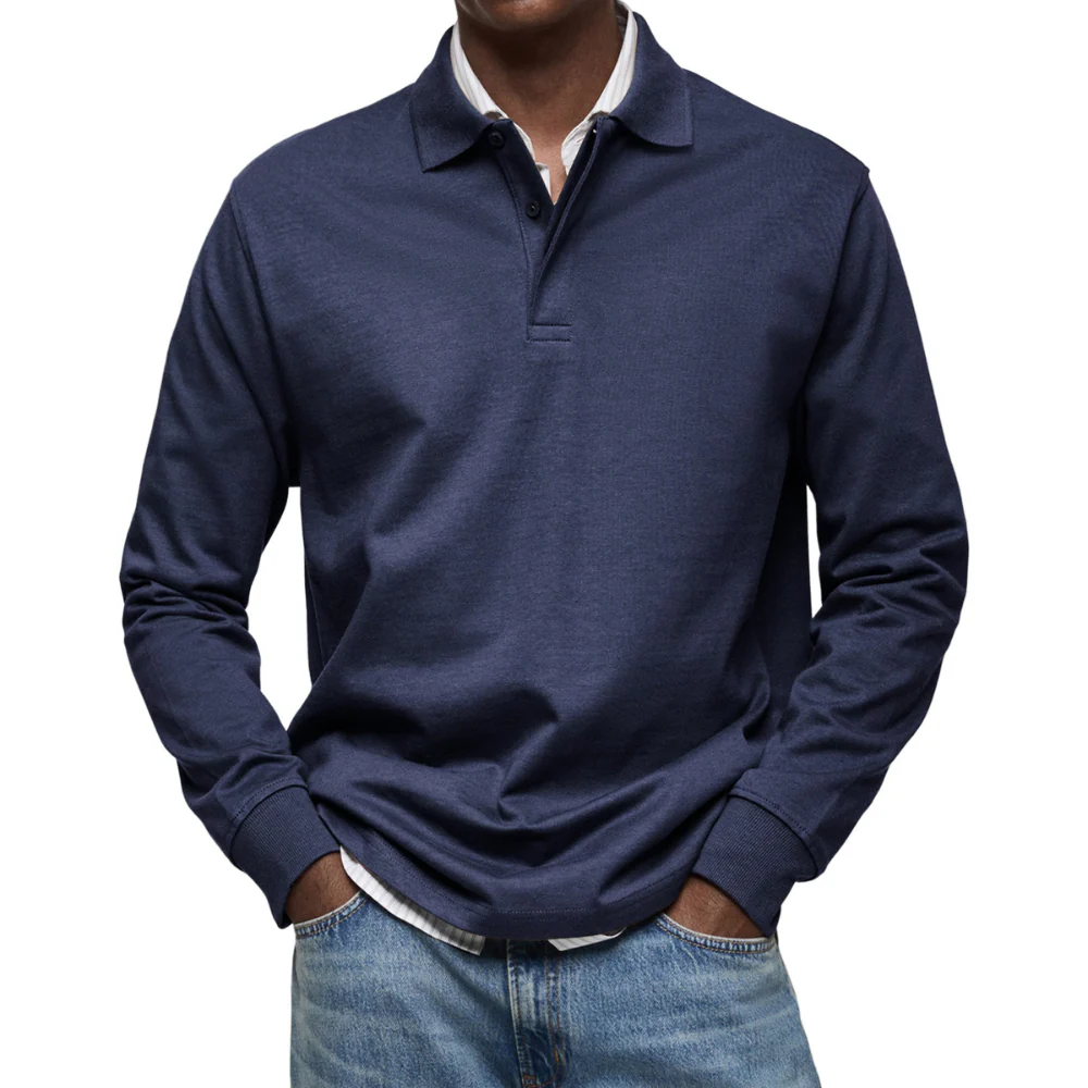 Maximilian® | Casual Long Sleeve Polo - Image 2