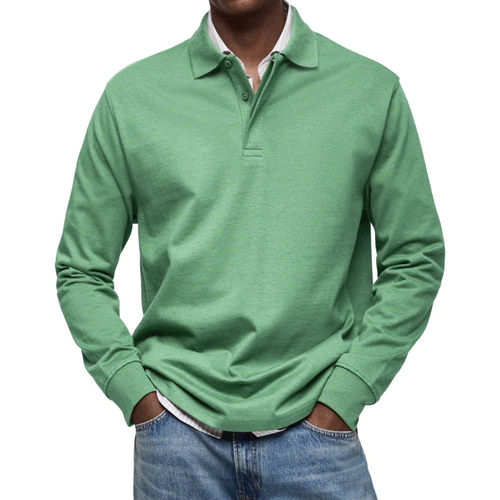 Maximilian® | Casual Long Sleeve Polo - Image 6