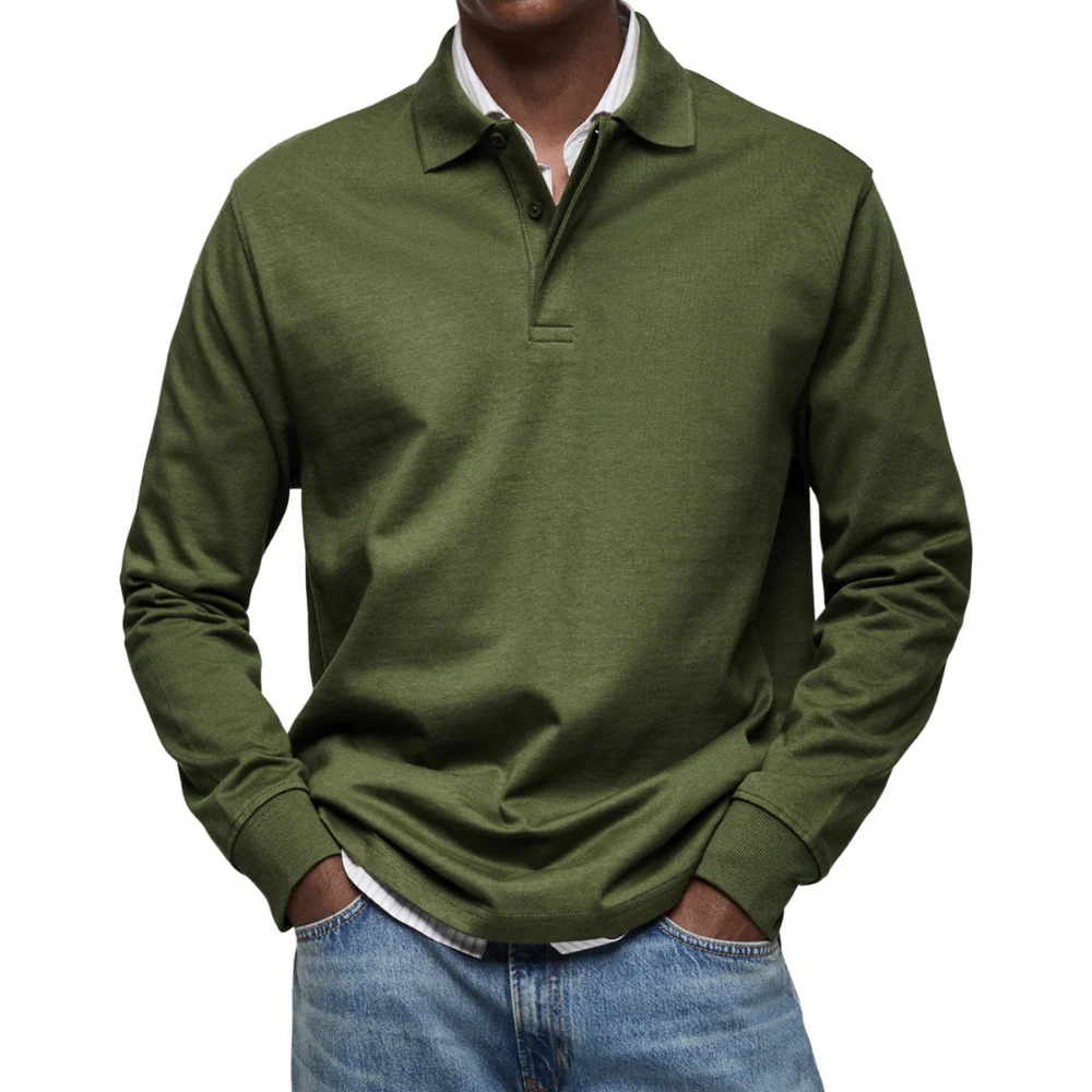 Maximilian® | Casual Long Sleeve Polo - Image 9