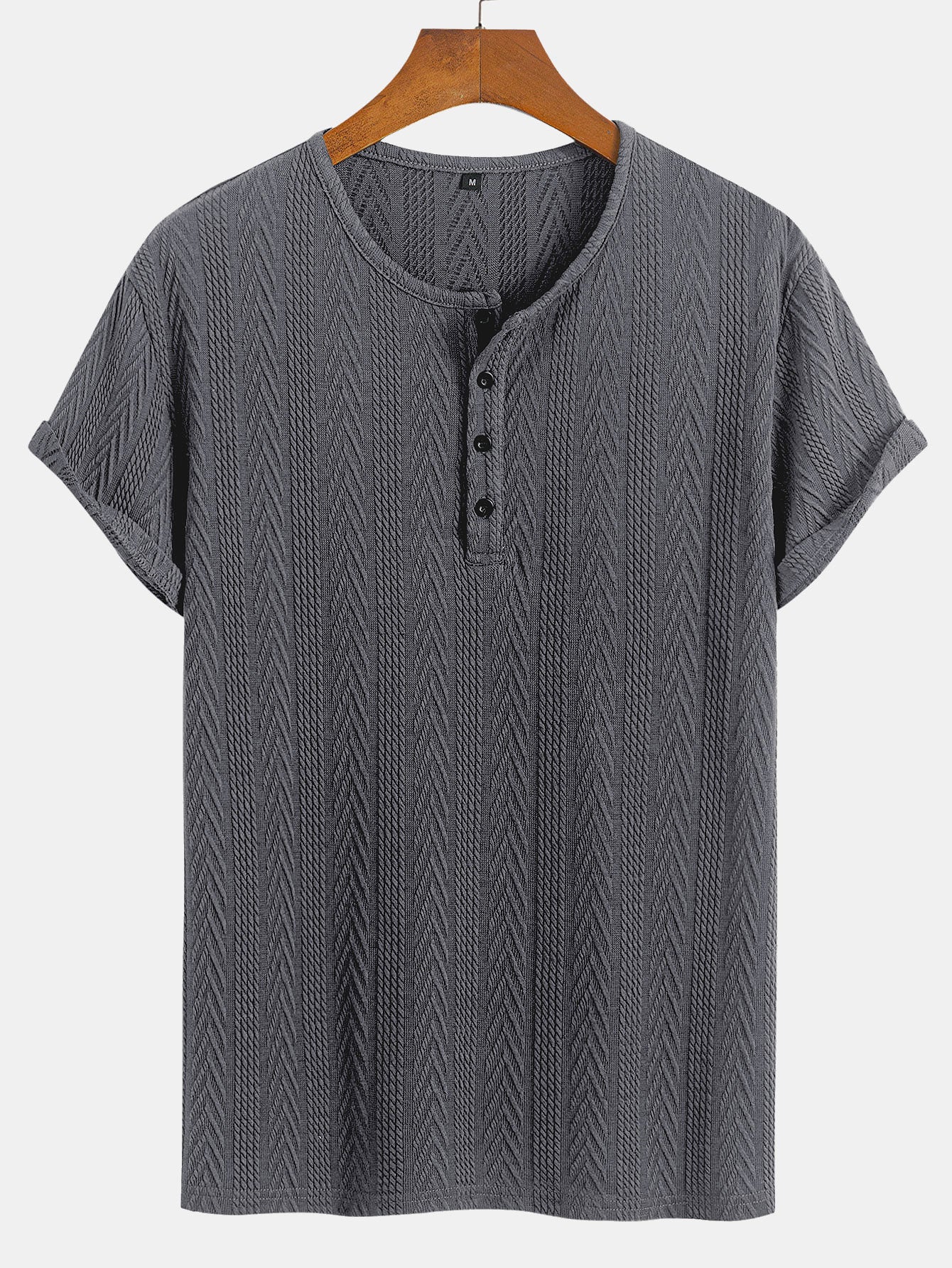 Maximiliano® | Short Sleeve Jacquard Half Open Collar T-Shirt - Image 5