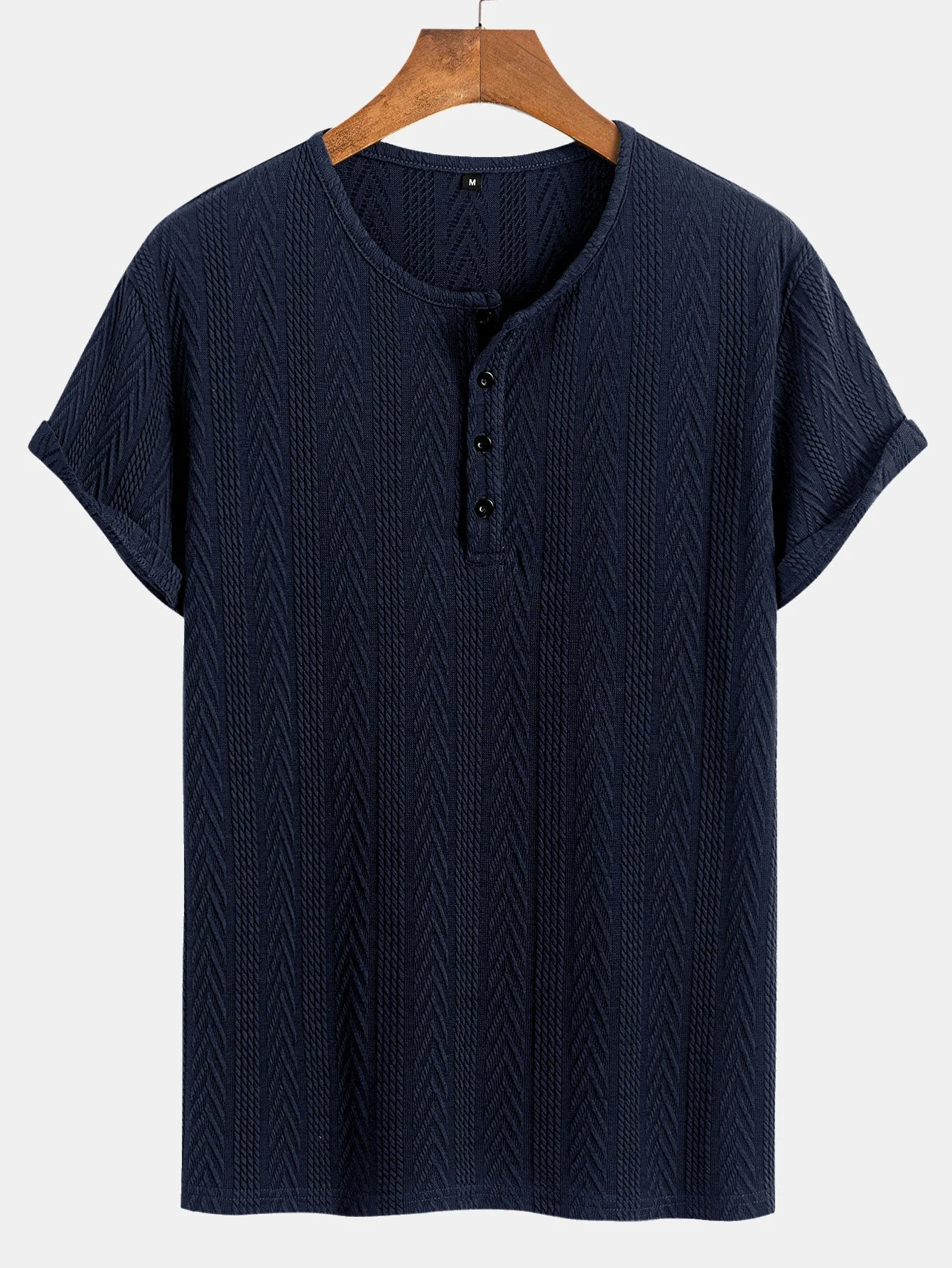 Maximiliano® | Short Sleeve Jacquard Half Open Collar T-Shirt - Image 6