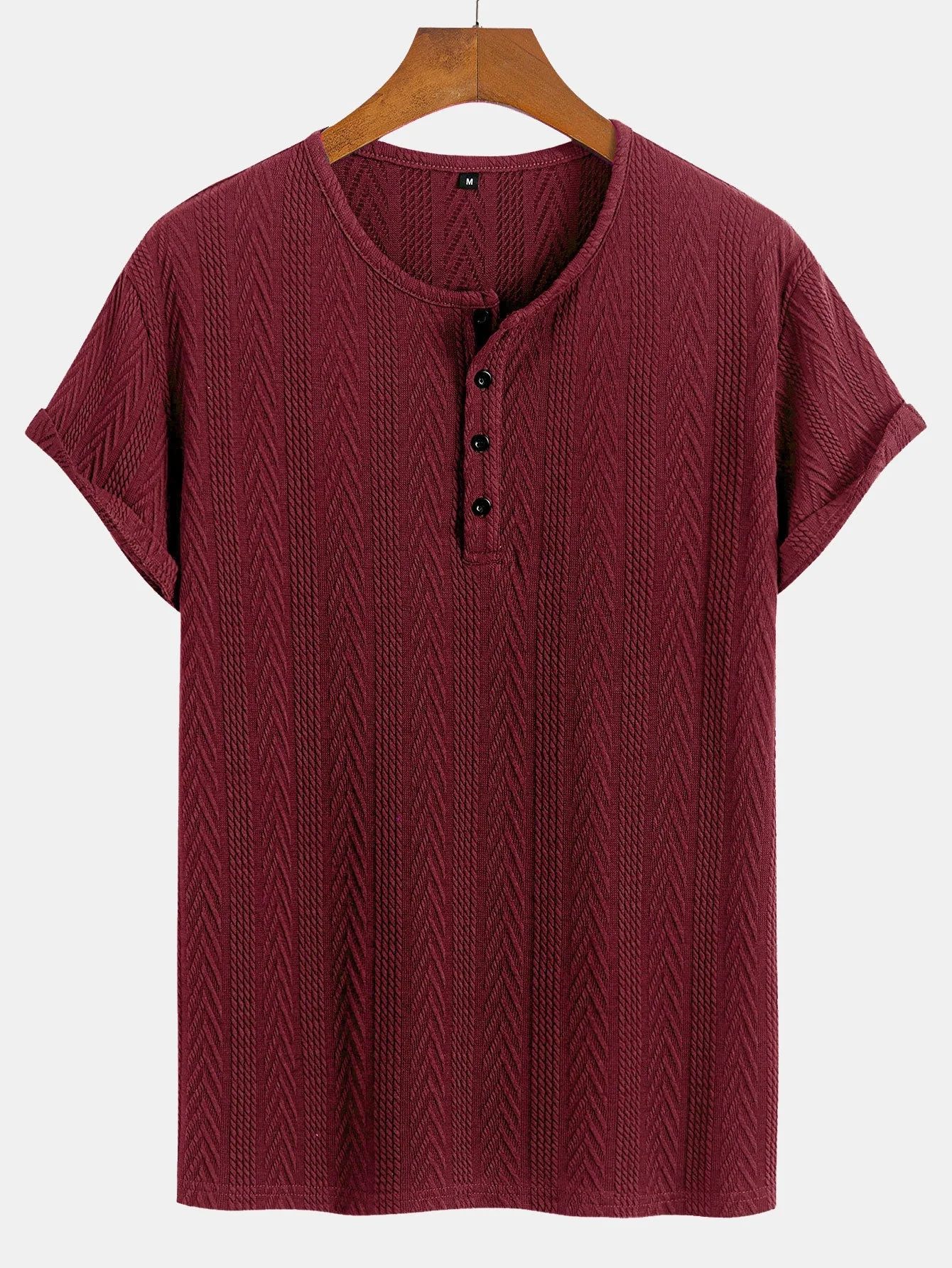 Maximiliano® | Short Sleeve Jacquard Half Open Collar T-Shirt - Image 7