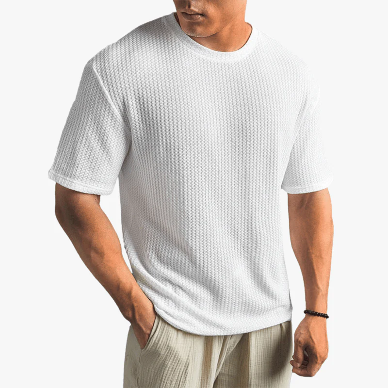 Máximo | Lightweight Waffle Knit T-Shirt for Men – Breathable Summer Style - Image 25