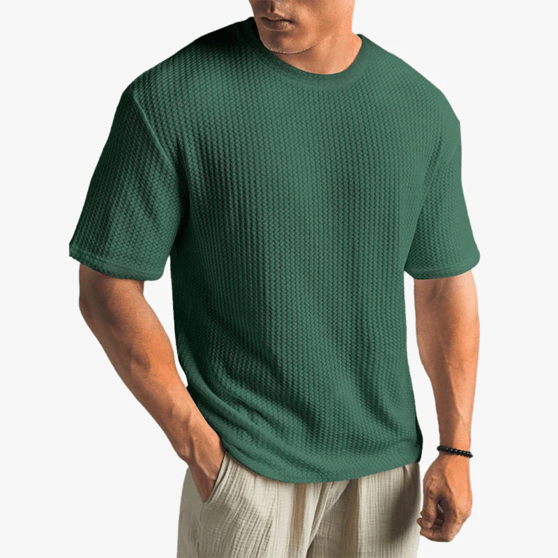 Máximo | Lightweight Waffle Knit T-Shirt for Men – Breathable Summer Style - Image 5