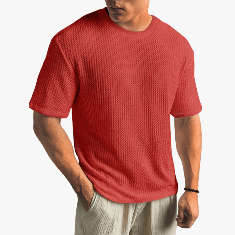 Máximo | Lightweight Waffle Knit T-Shirt for Men – Breathable Summer Style - Image 7