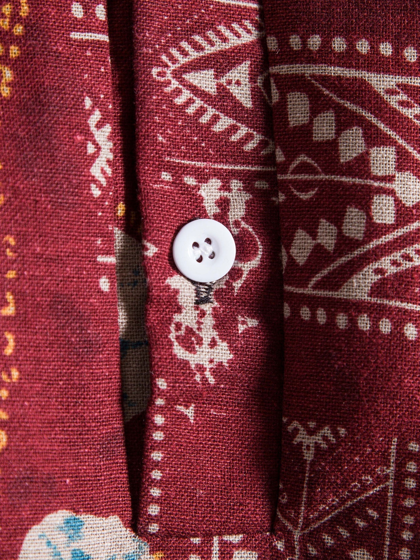 Maxwell® | Tribal Geometric Print Henry Collar Shirt - Image 5