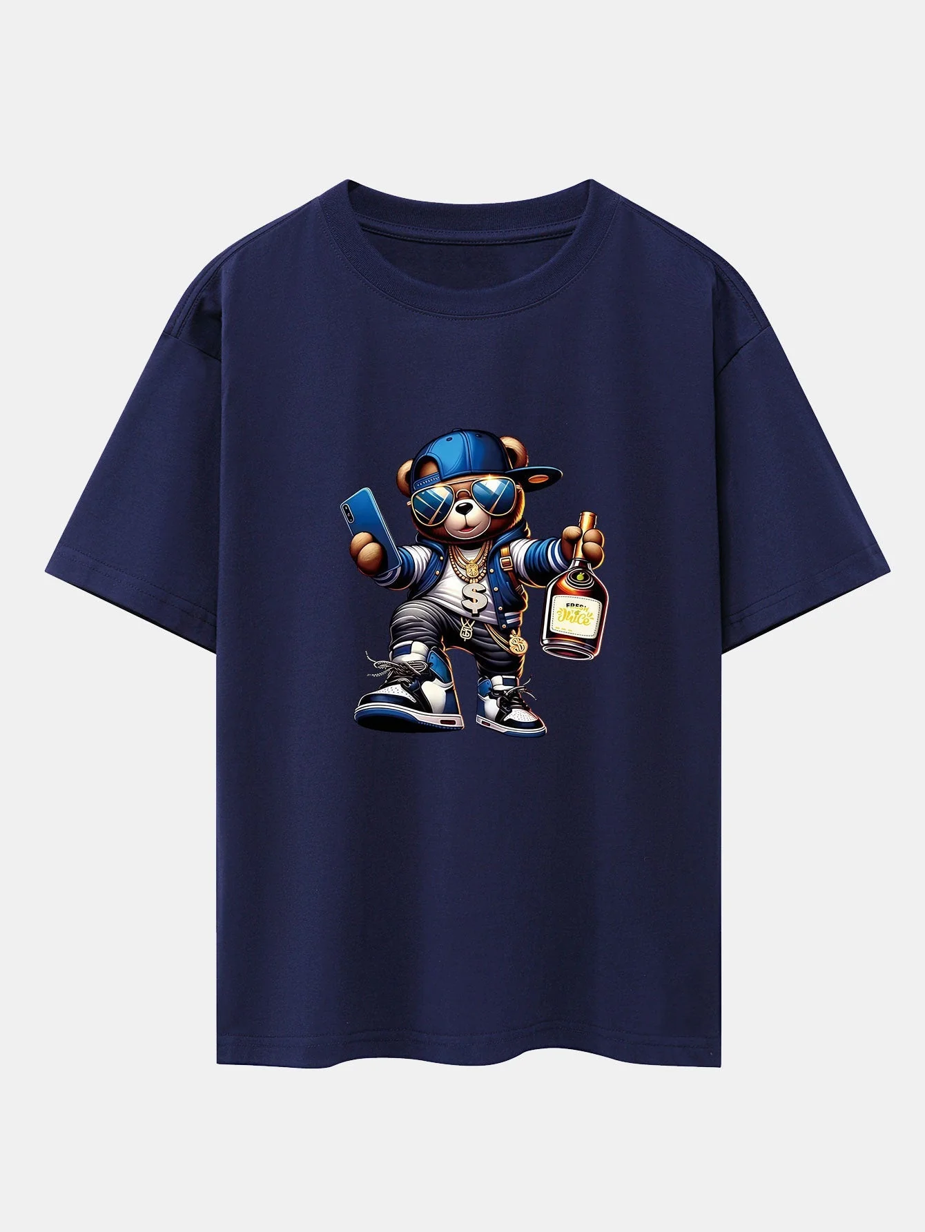 Melquíades® | Hip Hop Bear Print Drop Shoulder Oversize T-Shirt - Image 10