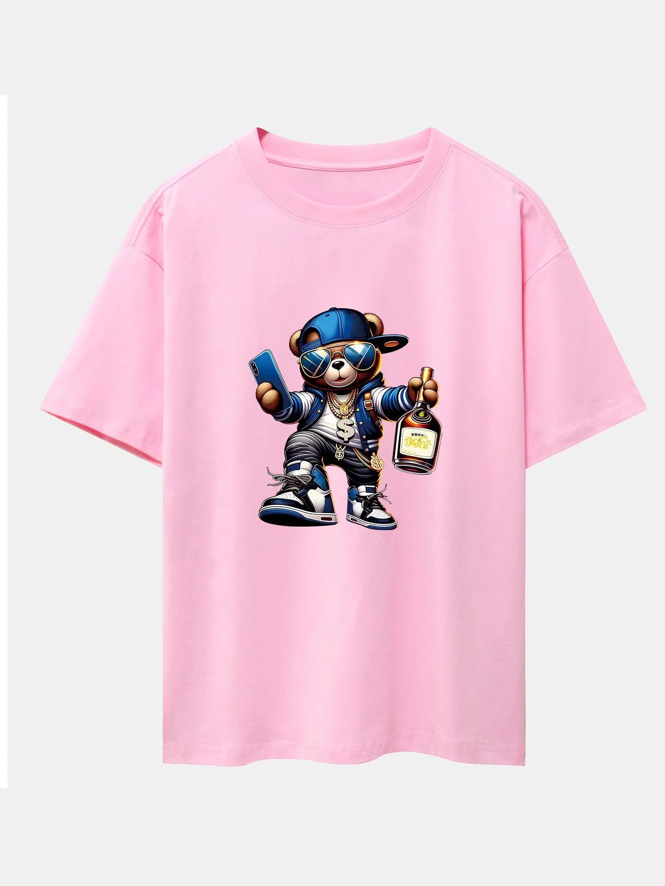 Melquíades® | Hip Hop Bear Print Drop Shoulder Oversize T-Shirt - Image 12