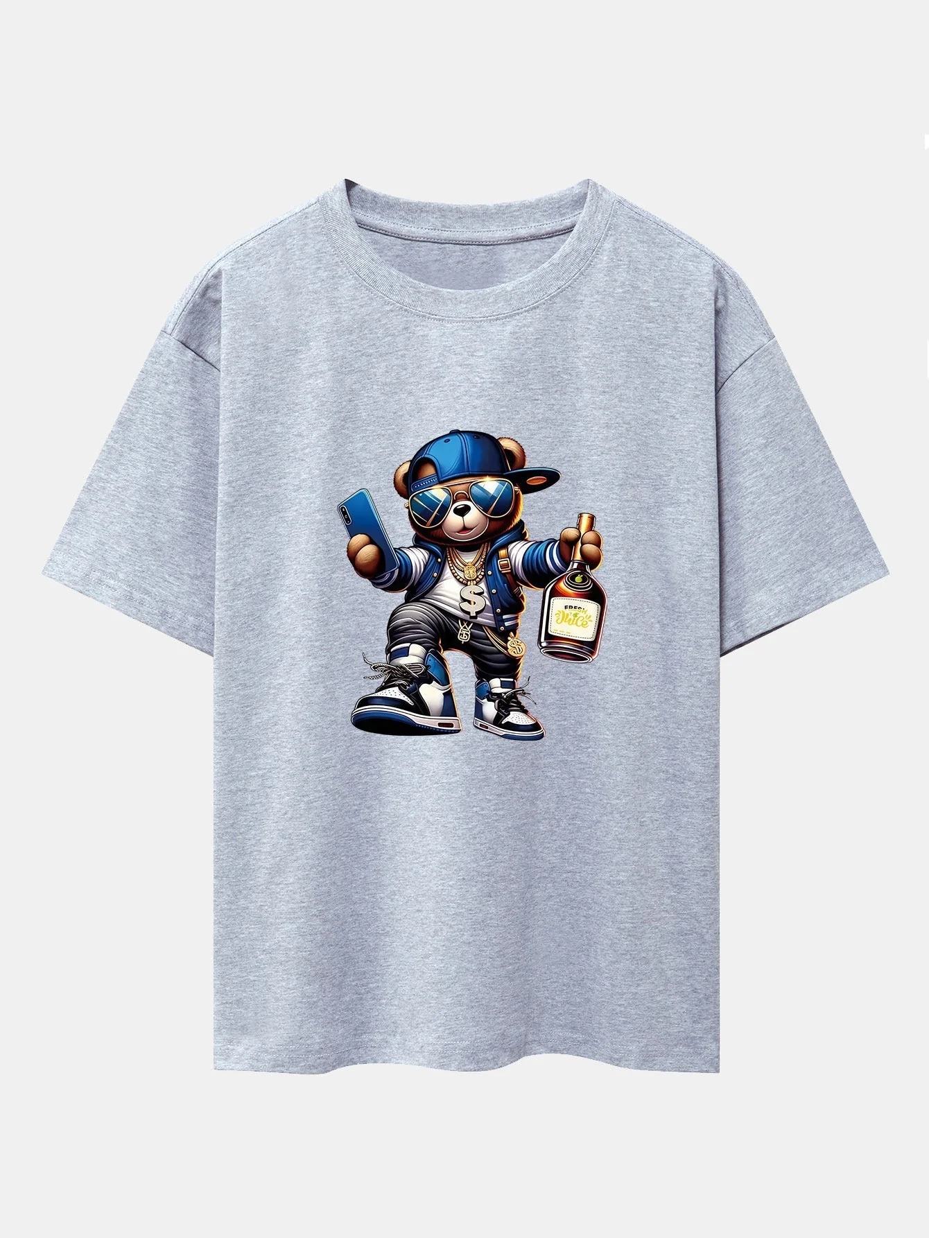 Melquíades® | Hip Hop Bear Print Drop Shoulder Oversize T-Shirt - Image 13