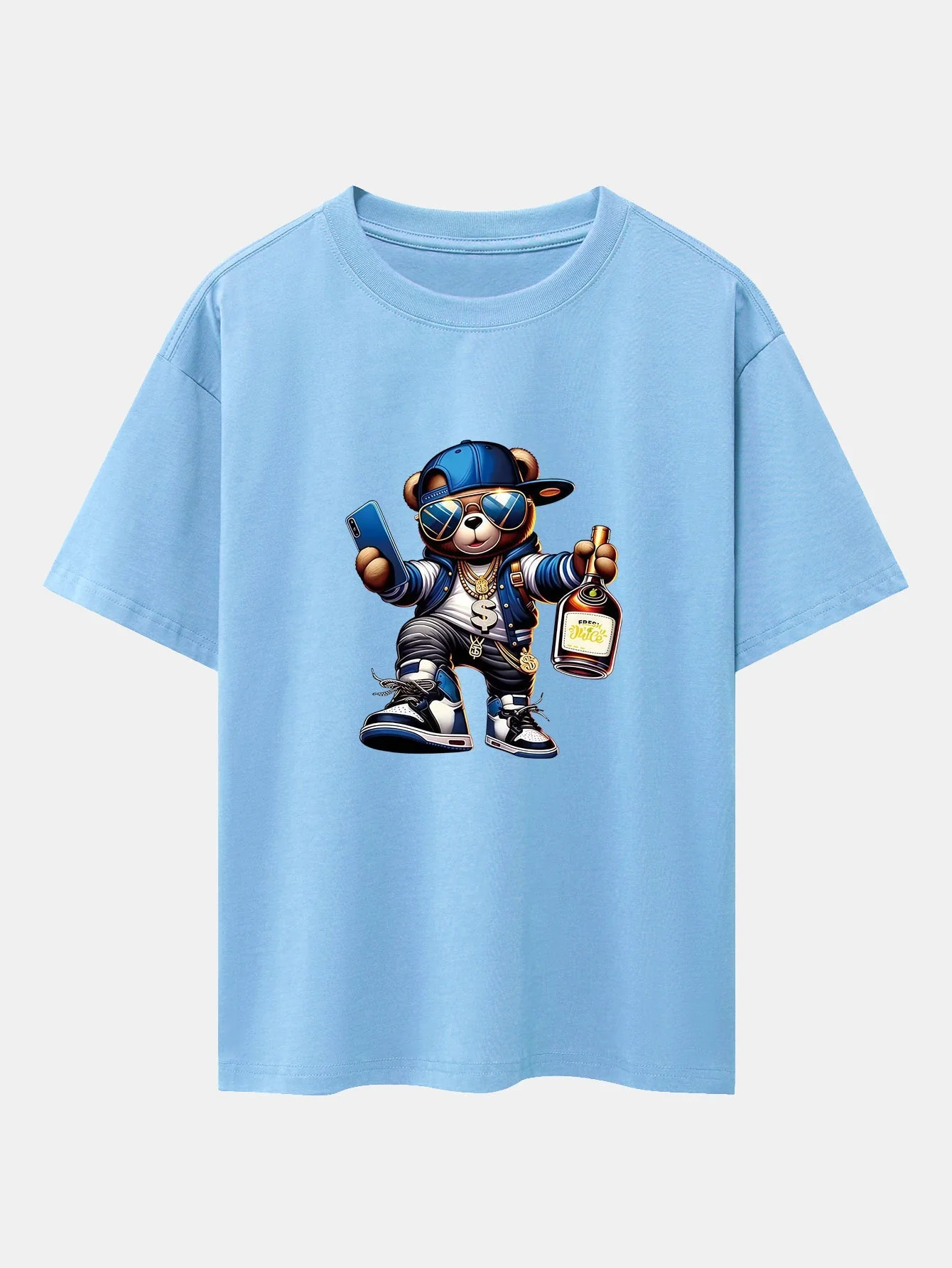 Melquíades® | Hip Hop Bear Print Drop Shoulder Oversize T-Shirt - Image 14