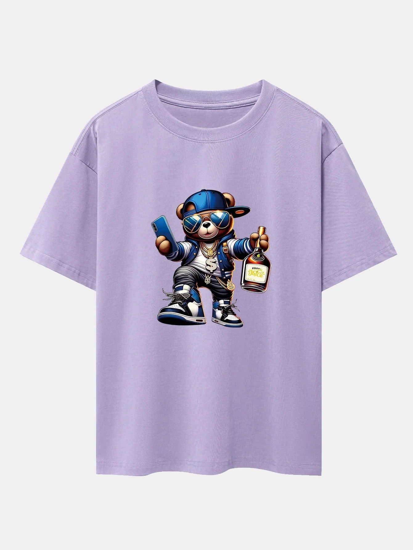 Melquíades® | Hip Hop Bear Print Drop Shoulder Oversize T-Shirt - Image 15