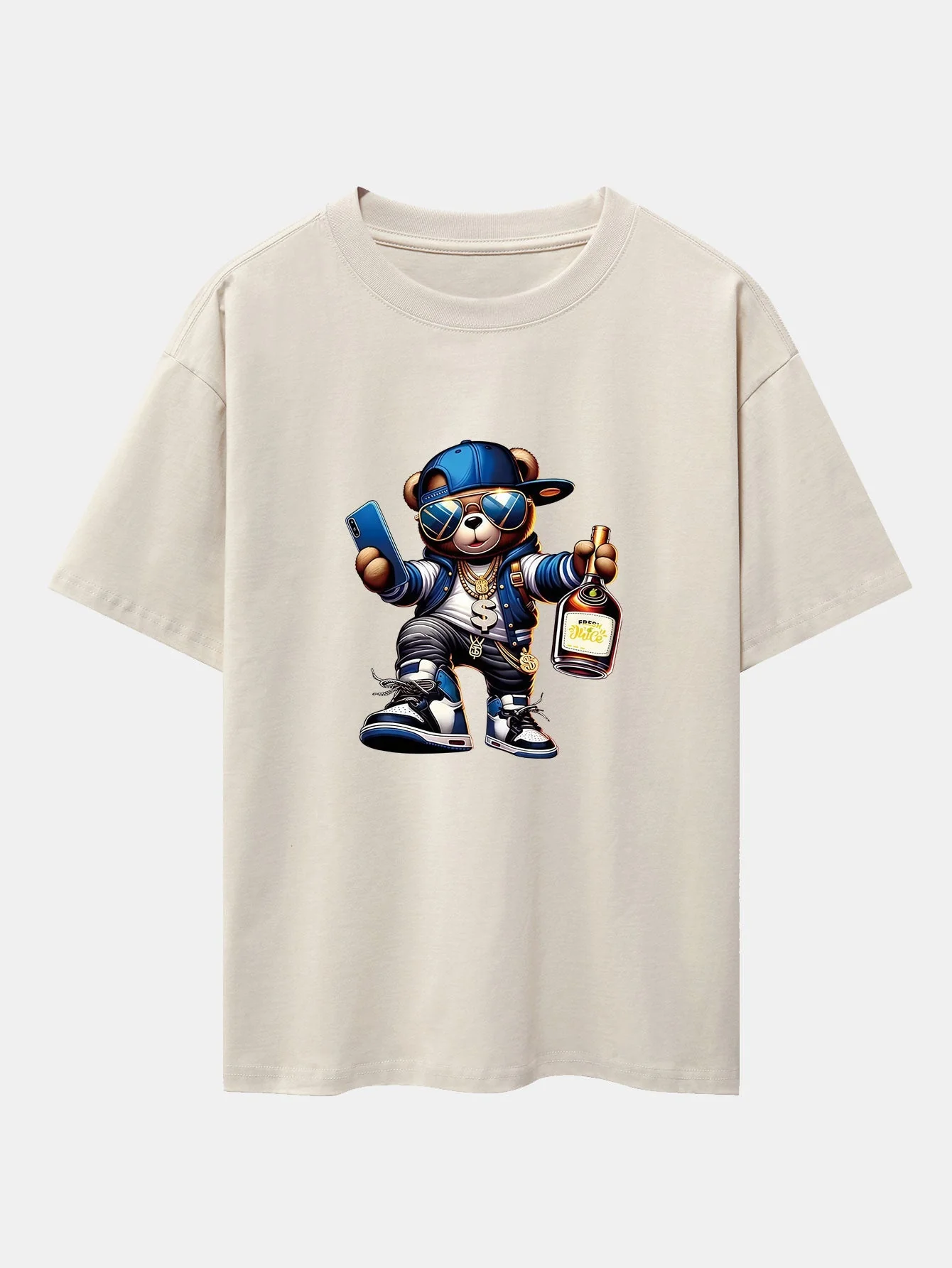 Melquíades® | Hip Hop Bear Print Drop Shoulder Oversize T-Shirt - Image 3