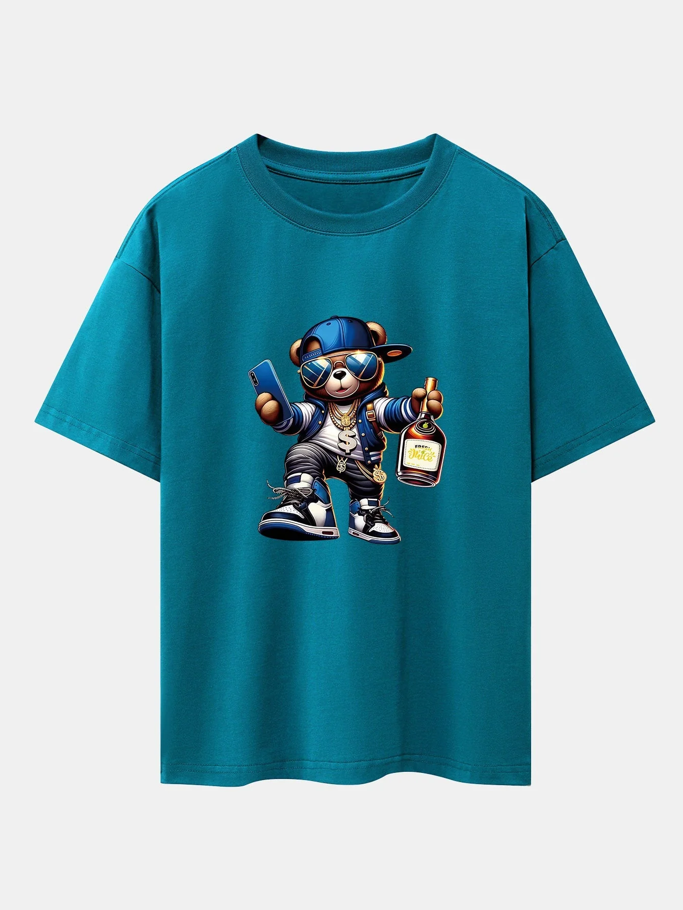 Melquíades® | Hip Hop Bear Print Drop Shoulder Oversize T-Shirt - Image 4