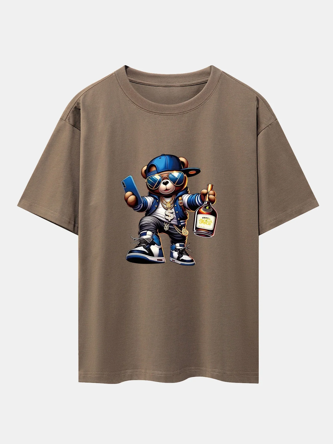 Melquíades® | Hip Hop Bear Print Drop Shoulder Oversize T-Shirt - Image 5
