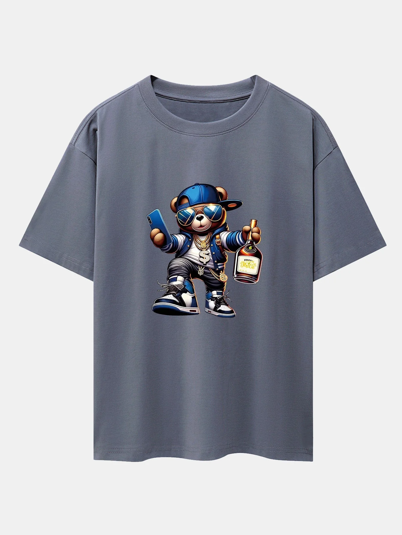Melquíades® | Hip Hop Bear Print Drop Shoulder Oversize T-Shirt - Image 6