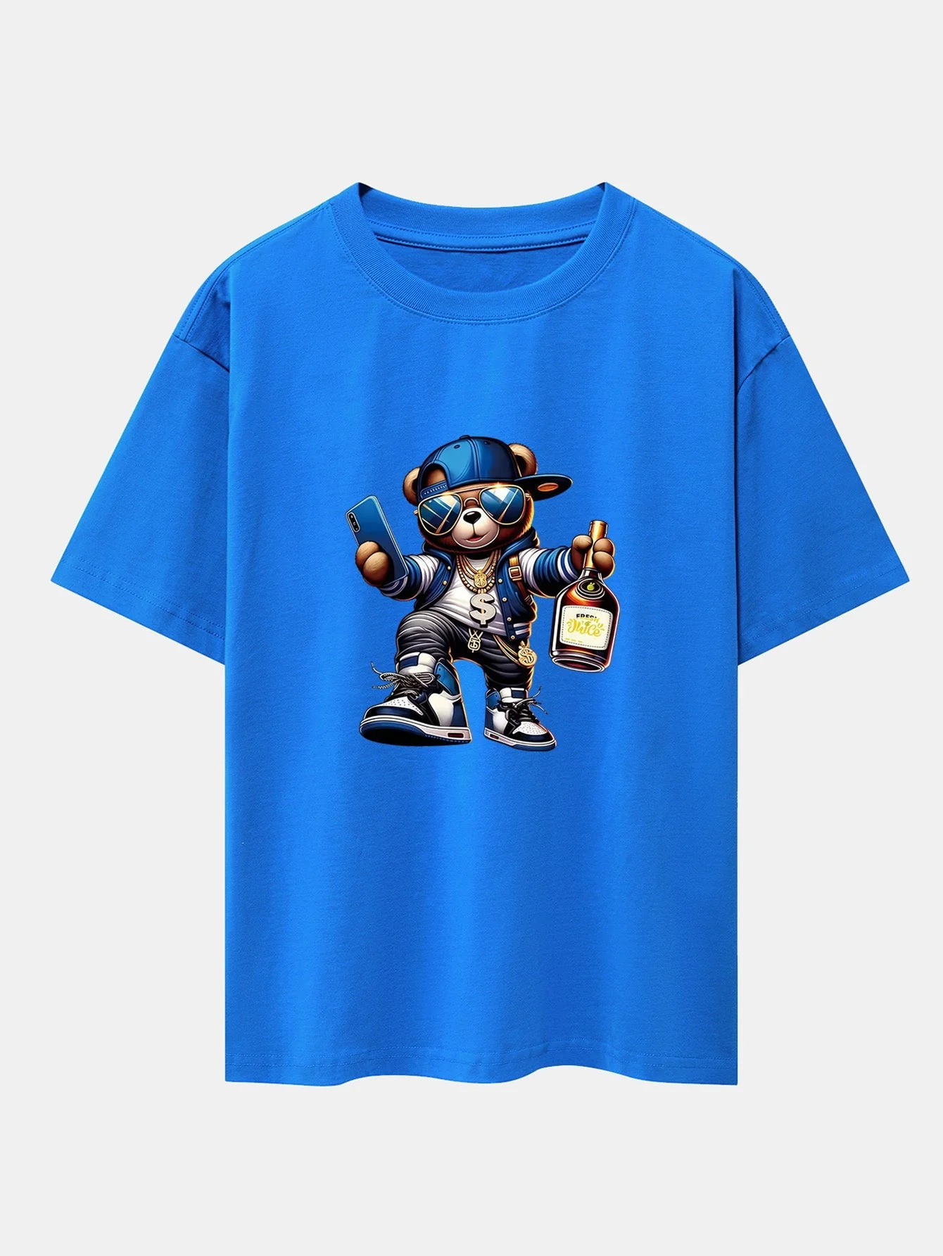 Melquíades® | Hip Hop Bear Print Drop Shoulder Oversize T-Shirt - Image 7