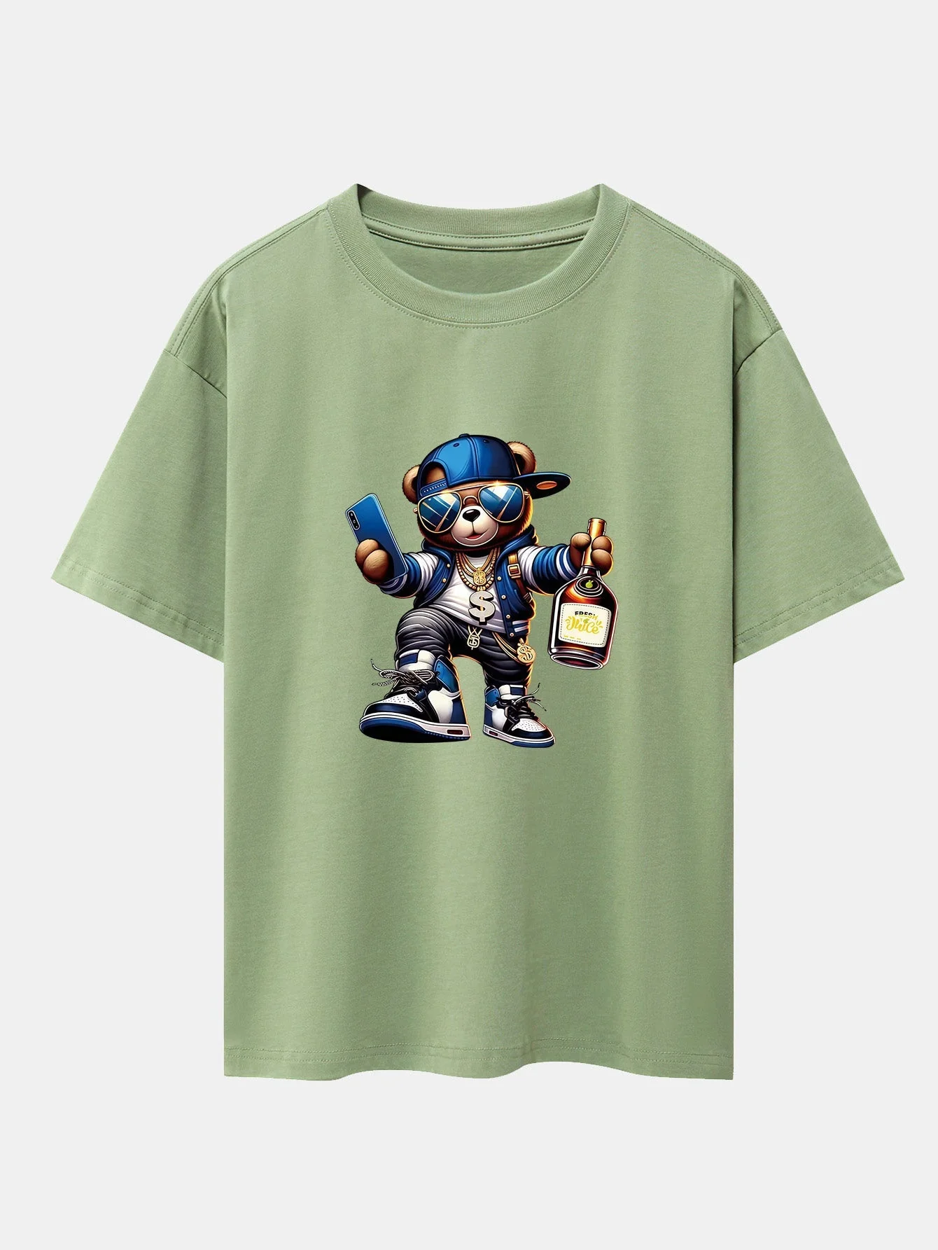 Melquíades® | Hip Hop Bear Print Drop Shoulder Oversize T-Shirt - Image 8