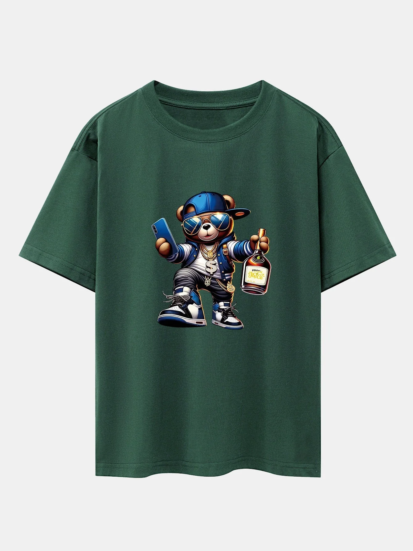 Melquíades® | Hip Hop Bear Print Drop Shoulder Oversize T-Shirt - Image 9