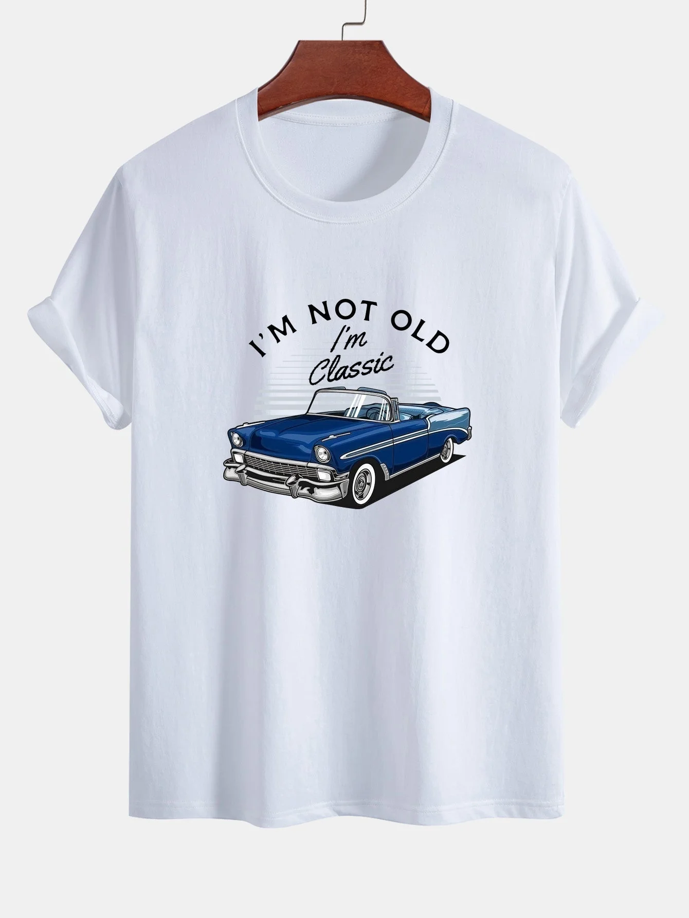 Mencio® | Car Slogan Print Cotton T-Shirt - Image 10