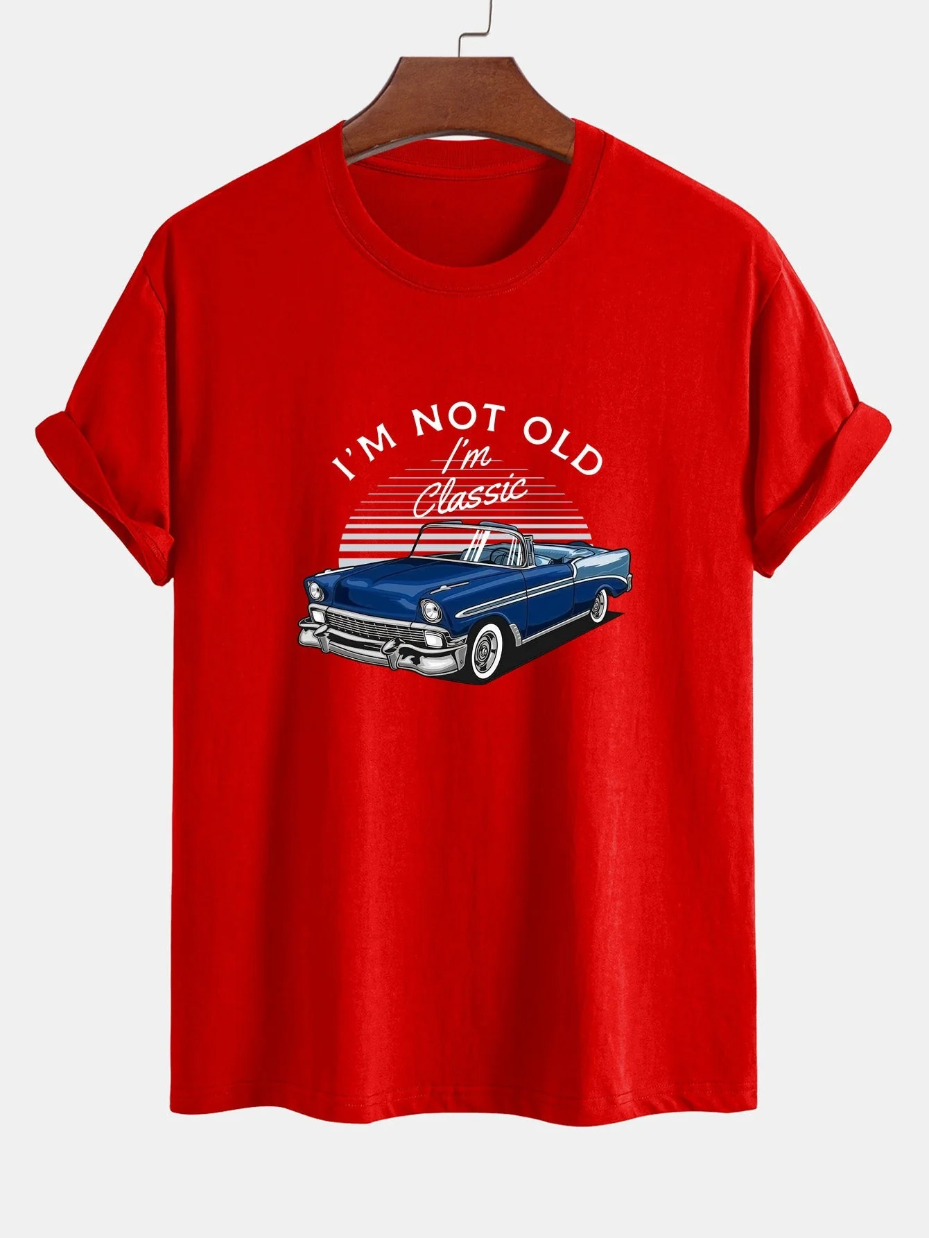 Mencio® | Car Slogan Print Cotton T-Shirt - Image 16