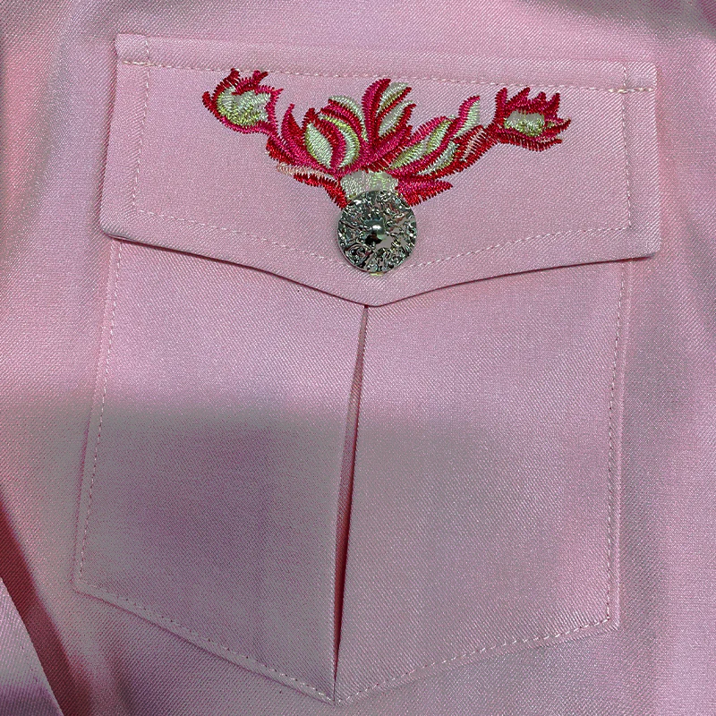 Men's American Retro Western Style Cotn Blend Embroidered Long Sleeve Shirt - Image 5