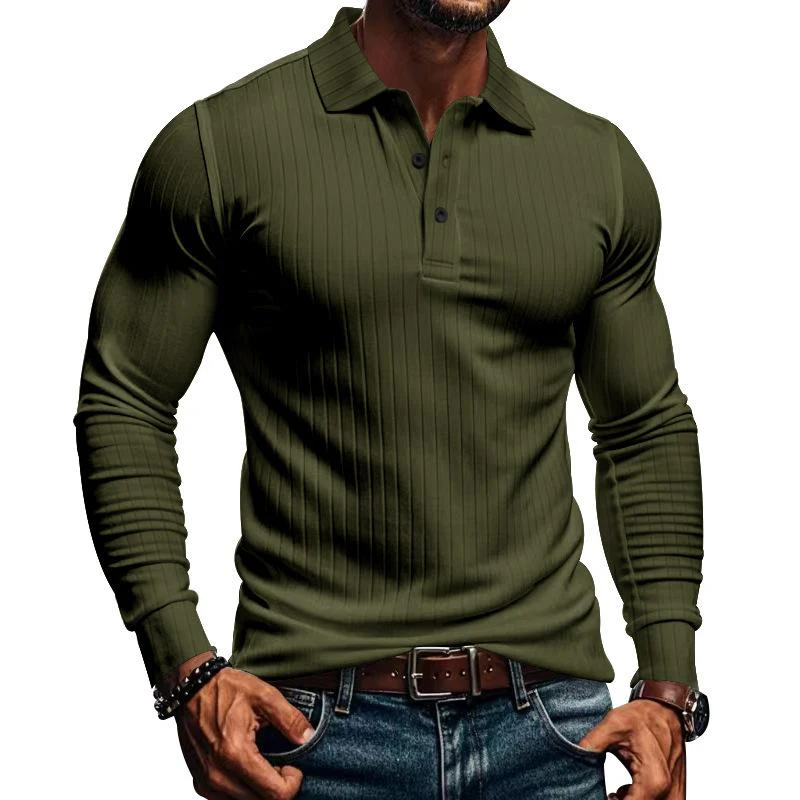 Men's Casal Elastic Long Sleeve POLO Shirt - Image 10