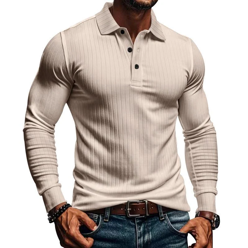 Men's Casal Elastic Long Sleeve POLO Shirt - Image 11