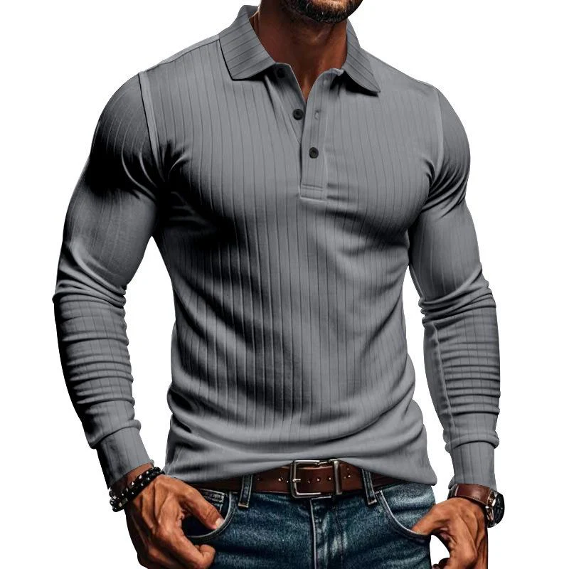Men's Casal Elastic Long Sleeve POLO Shirt - Image 12