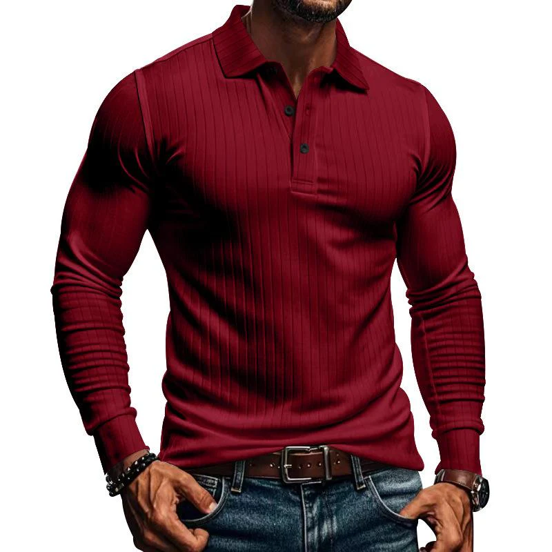 Men's Casal Elastic Long Sleeve POLO Shirt - Image 13