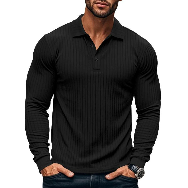 Men's Casal Elastic Long Sleeve POLO Shirt - Image 2
