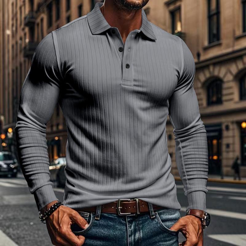 Men's Casal Elastic Long Sleeve POLO Shirt - Image 21