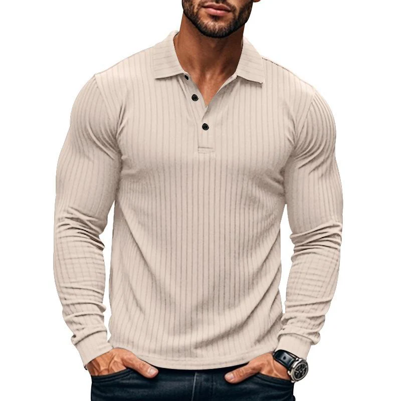 Men's Casal Elastic Long Sleeve POLO Shirt - Image 4