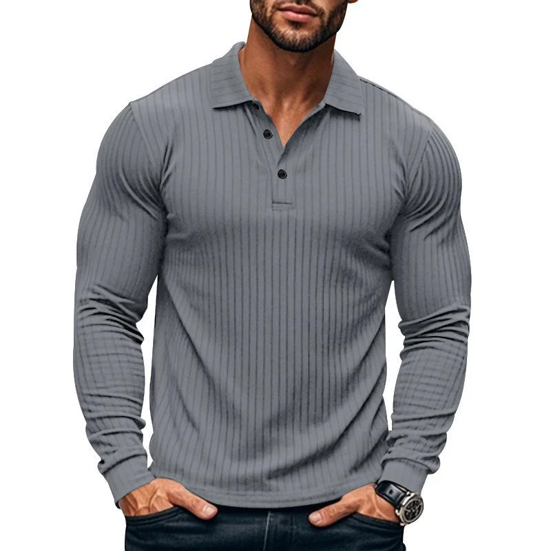 Men's Casal Elastic Long Sleeve POLO Shirt - Image 5