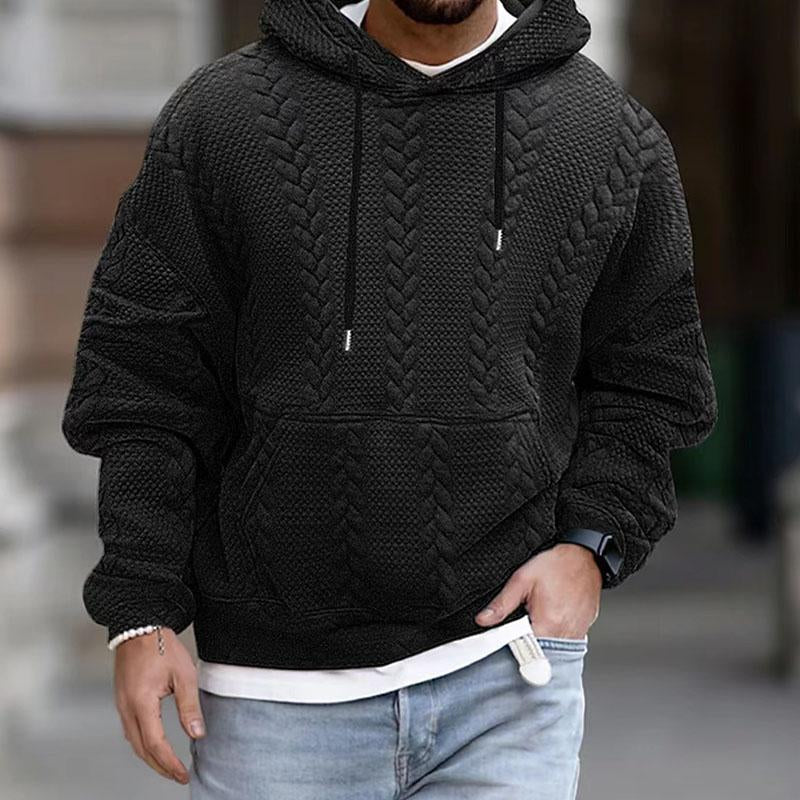 Men's Casual Printed Kangaroo Pocket Long Sleeve Hoodie - Image 4