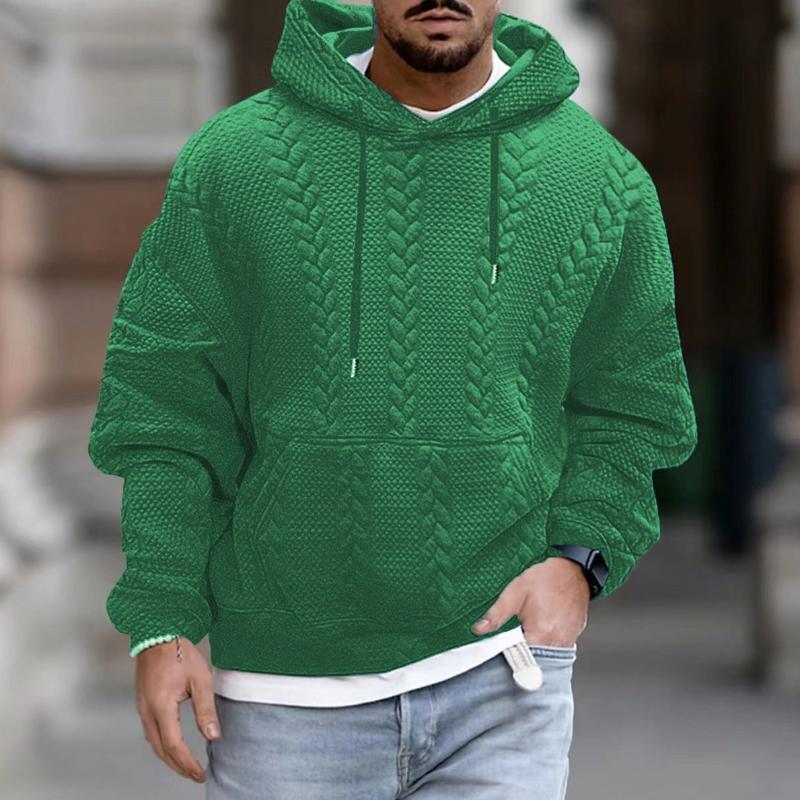 Men's Casual Printed Kangaroo Pocket Long Sleeve Hoodie - Image 6