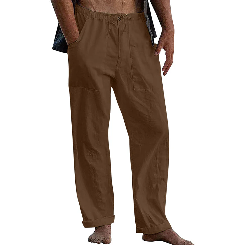 Men's Casal Solid Color Cotn Linen Pants - Image 9