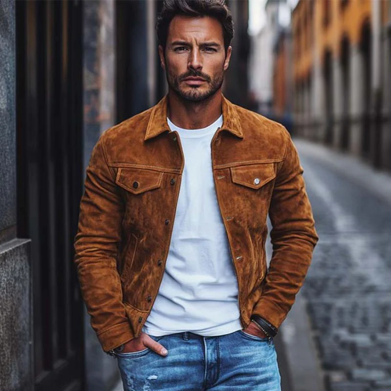 Men's Classic Casallti-Pocket SliFit Sede Jacket - Image 2