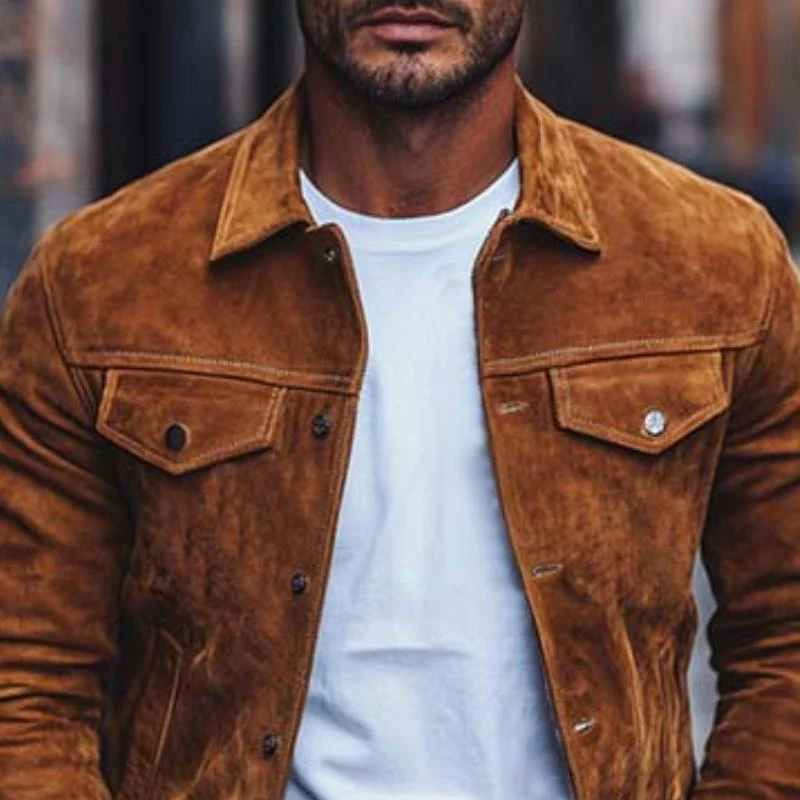 Men's Classic Casallti-Pocket SliFit Sede Jacket - Image 3
