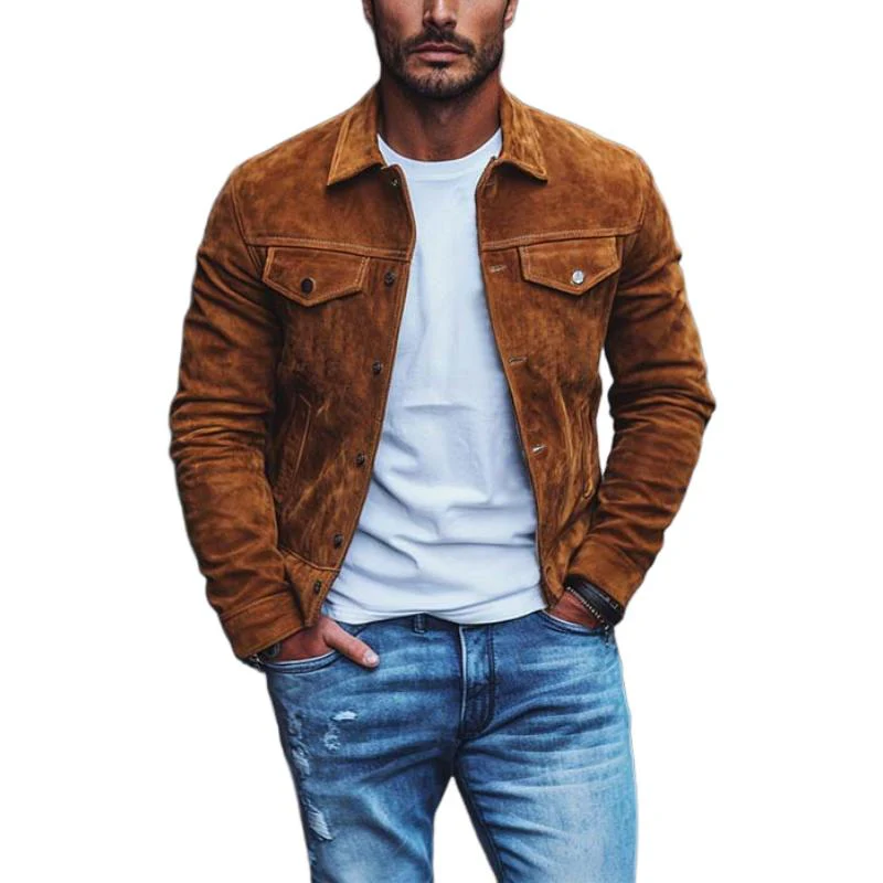 Men's Classic Casallti-Pocket SliFit Sede Jacket - Image 7