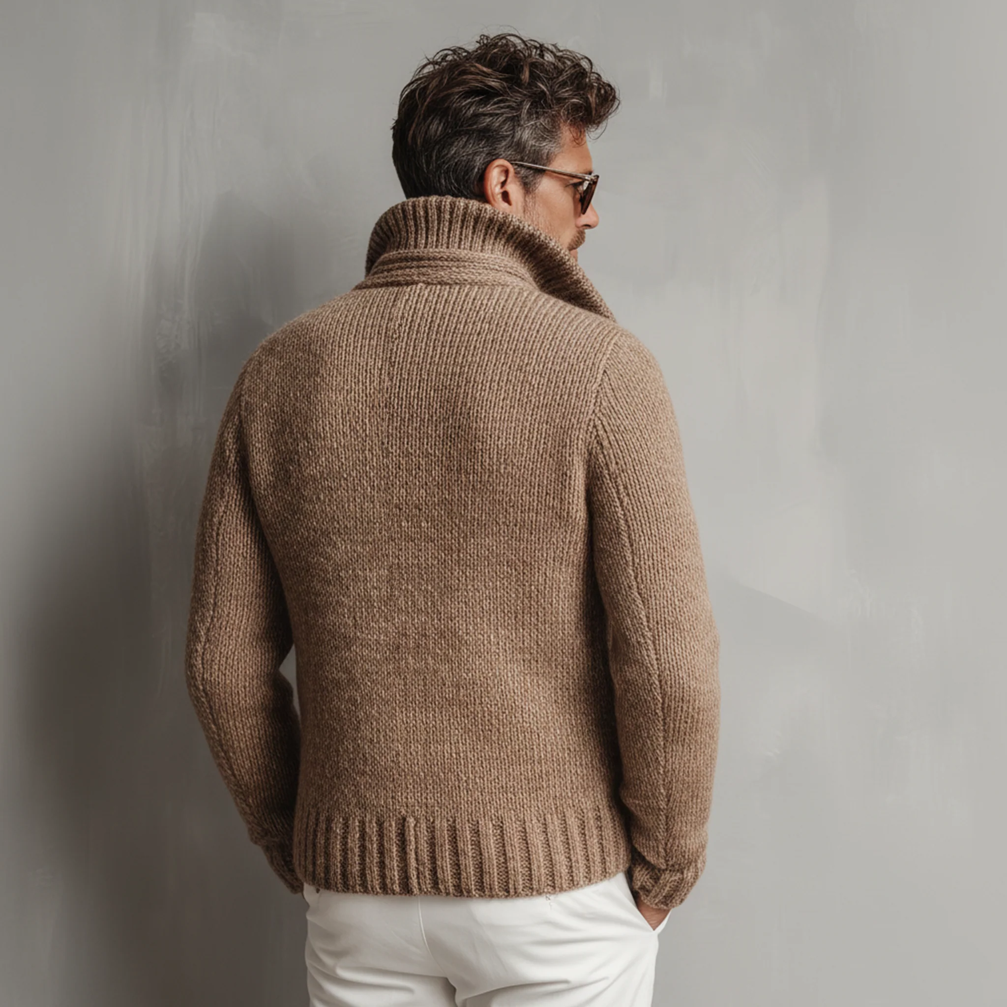 Men's Classic Retro gh Style Doble-breasted Lapelnitted Cardigan - Image 4