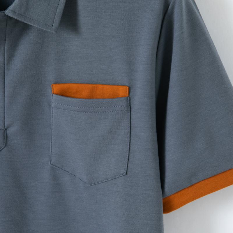 Men's Colorblock Chest Pocket Lapel Cotn Blend Short Sleeve Polo Shirt - Image 4