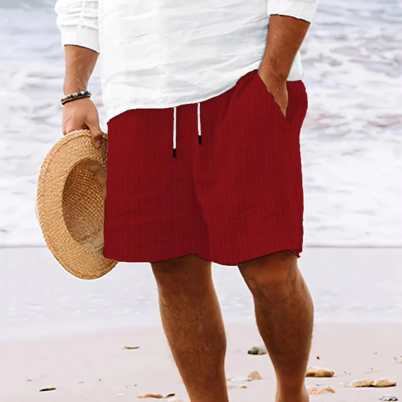 Men's Cotn Blend Striped Beach Drawstring Shorts - Image 10