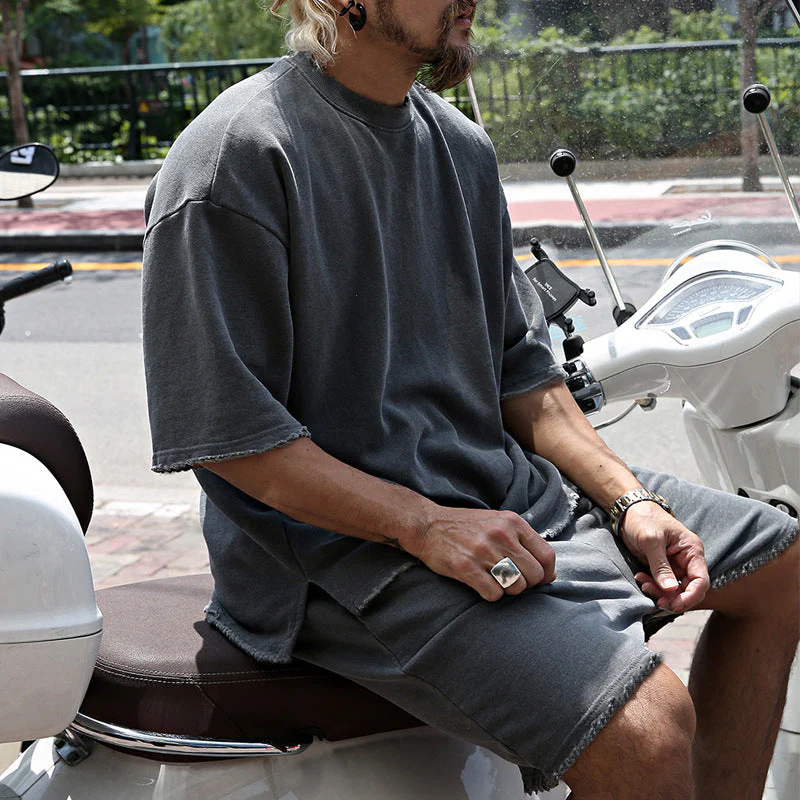 Men's Fashion Loose Short Sleeve T-shirt and Shorts Set - Image 6