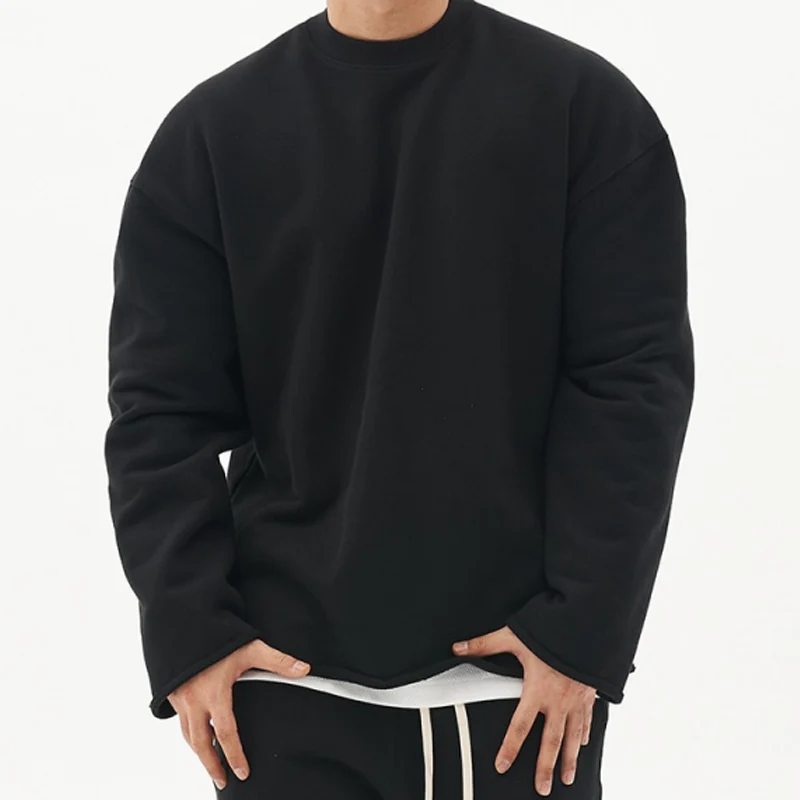 Men's Fashion Solid Color Loose Fit Sweatshirt - Image 11