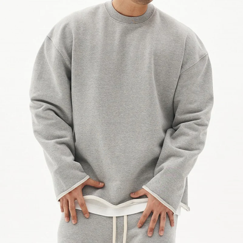 Men's Fashion Solid Color Loose Fit Sweatshirt - Image 12
