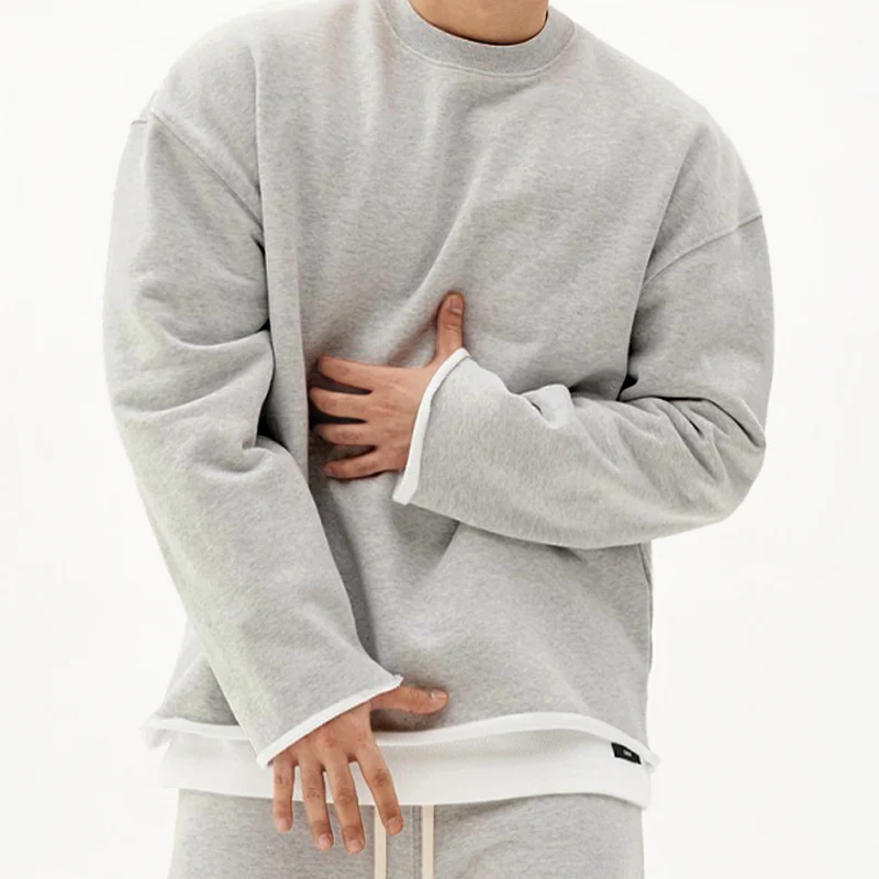 Men's Fashion Solid Color Loose Fit Sweatshirt - Image 14