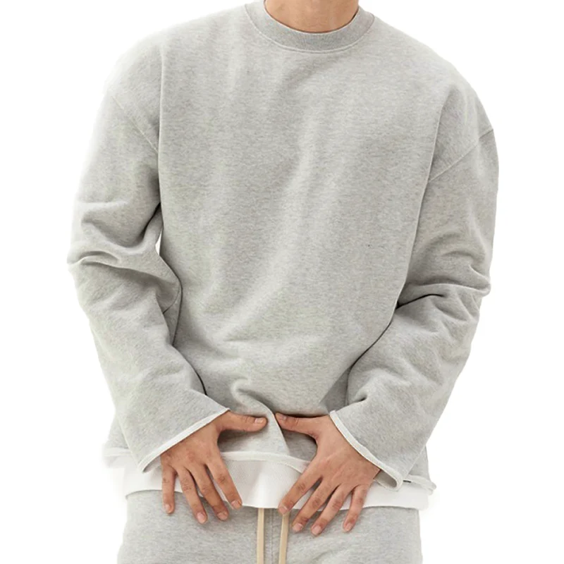 Men's Fashion Solid Color Loose Fit Sweatshirt - Image 5