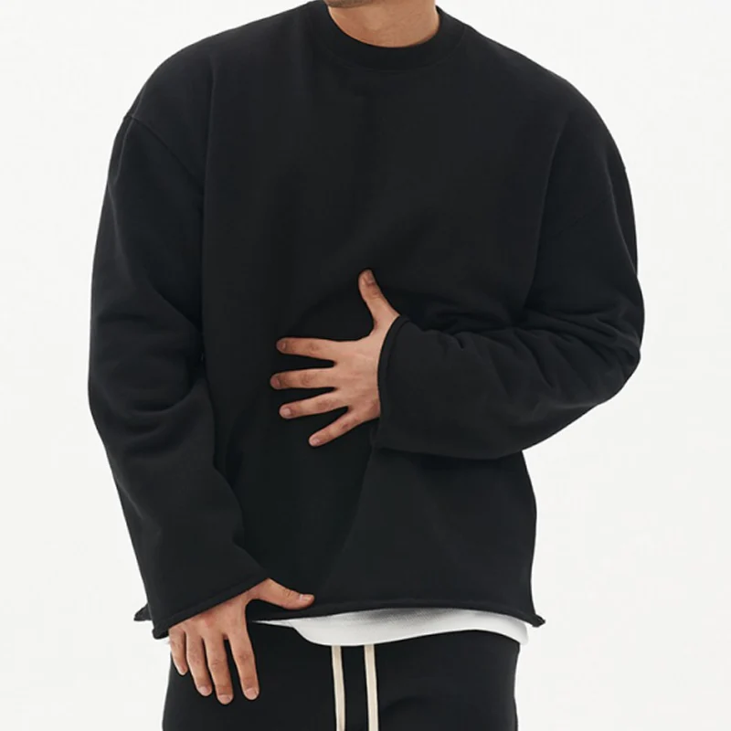 Men's Fashion Solid Color Loose Fit Sweatshirt - Image 8