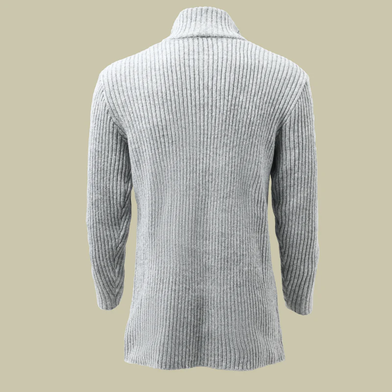 Men's Fashion Stand Collar Solid Striped Long Sleeve Mid-length Knit Cardigan - Image 3